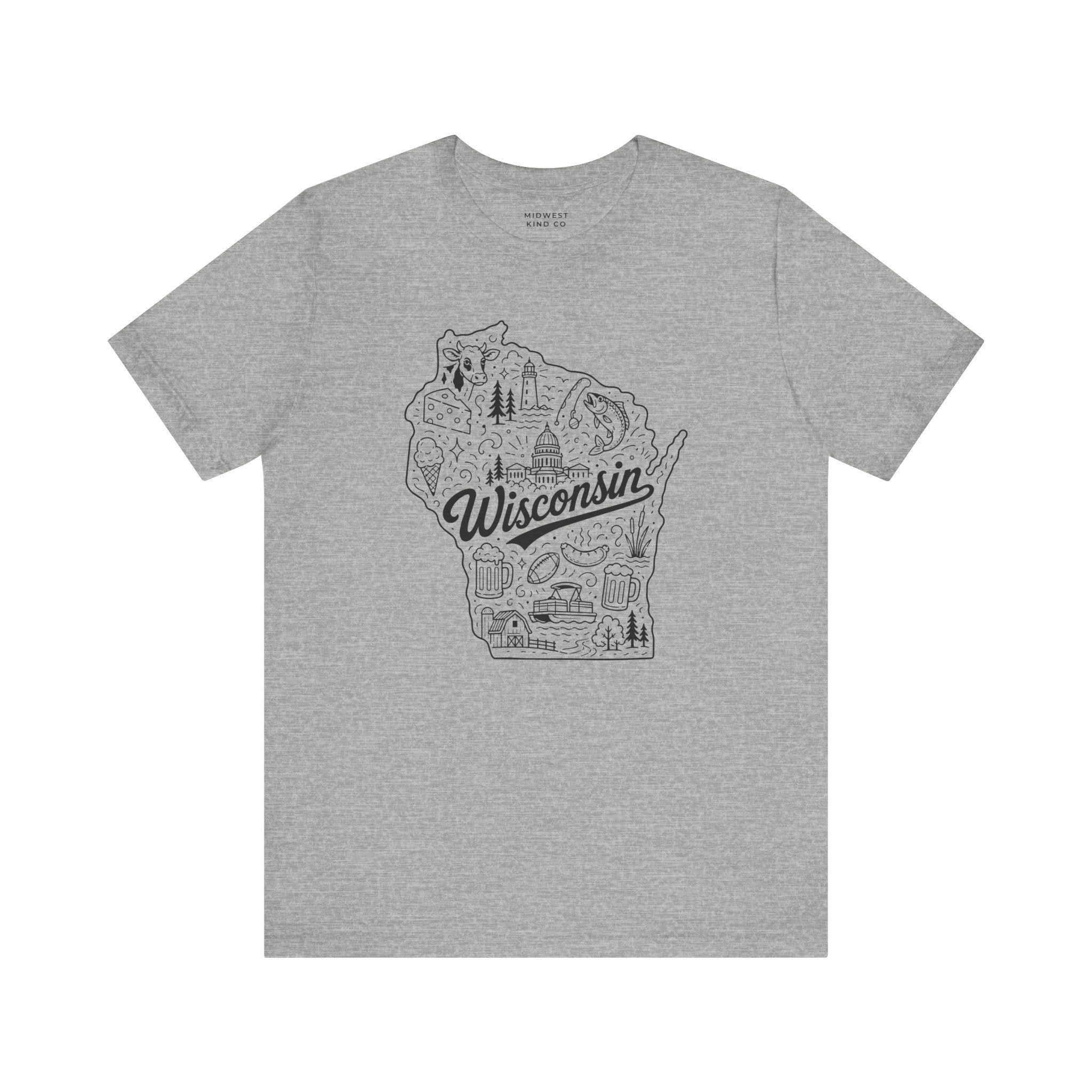 Adult - Wisconsin State Illustration T-Shirt