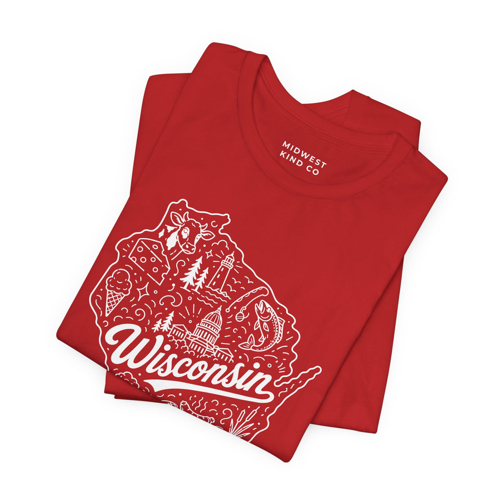 Adult - Wisconsin State Illustration T-Shirt